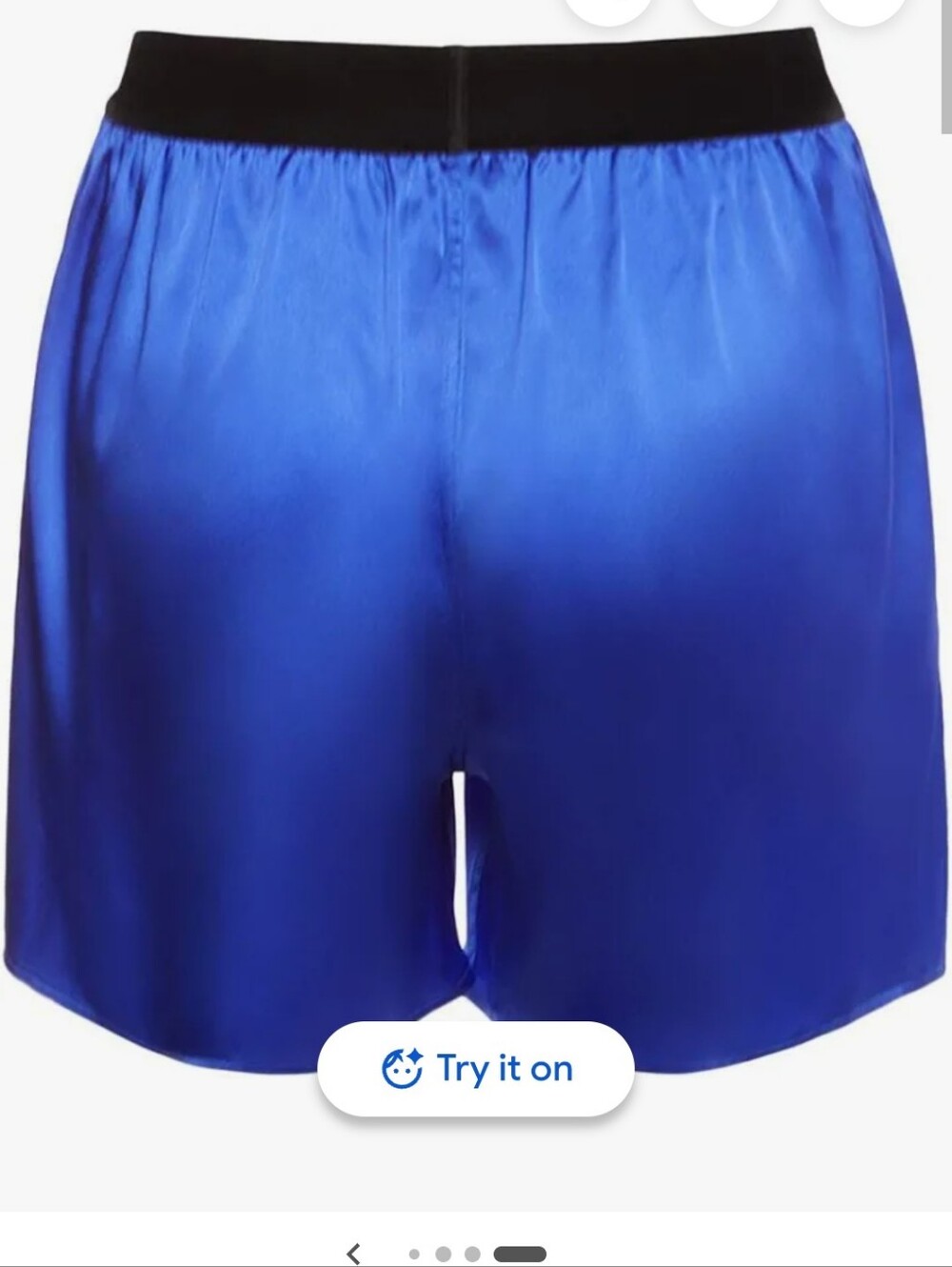 Tom Ford Black-Waistband Royal Blue Silk Shorts Size Small - Picture 5 of 9